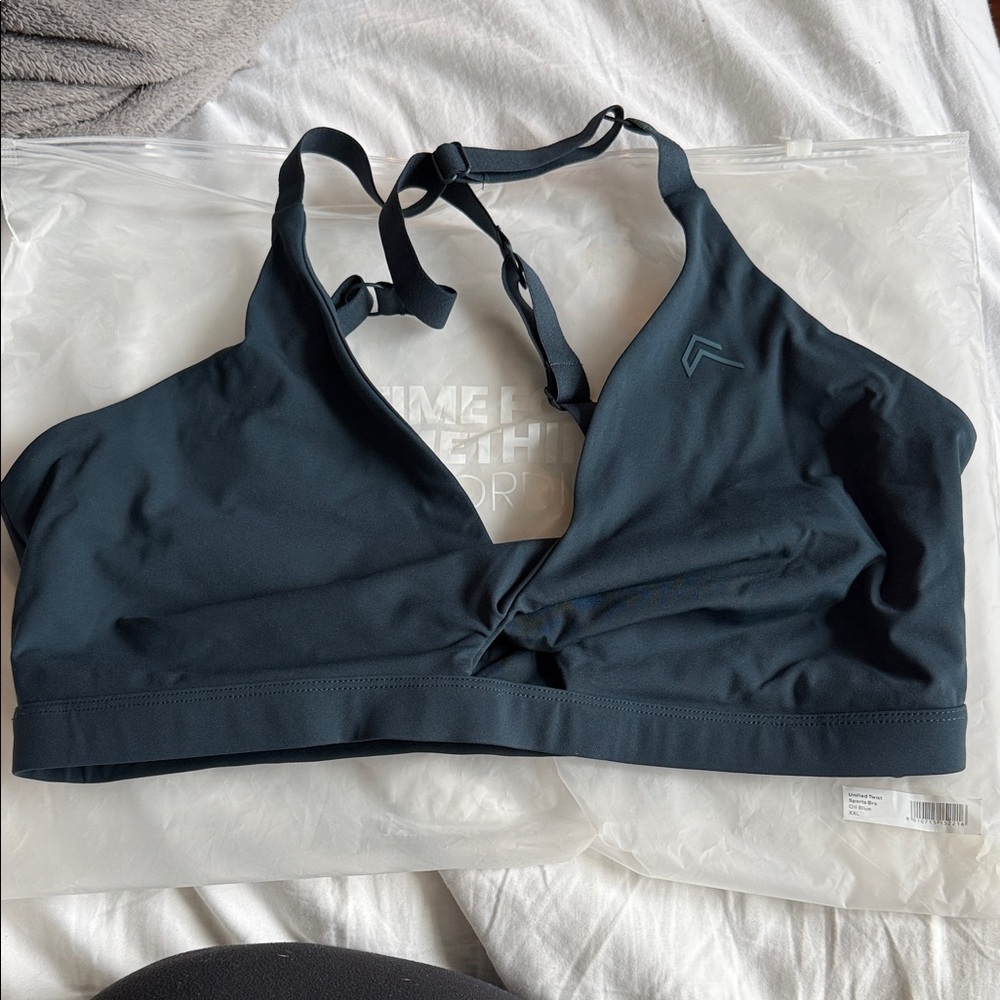 Oner active unified  twist sports bra oil blue XXL